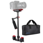Stabilisateur portable en fibre de carbone PULUZ 38,5-61cm pour appareils photo numériques reflex et caméscopes, plage de charge : 0,5-3 kg, P60T Bleu, P60T Rouge
