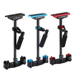 Stabilisateur portable en fibre de carbone PULUZ 38,5-61cm pour appareils photo numériques reflex et caméscopes, plage de charge : 0,5-3 kg, P60T Bleu, P60T Rouge
