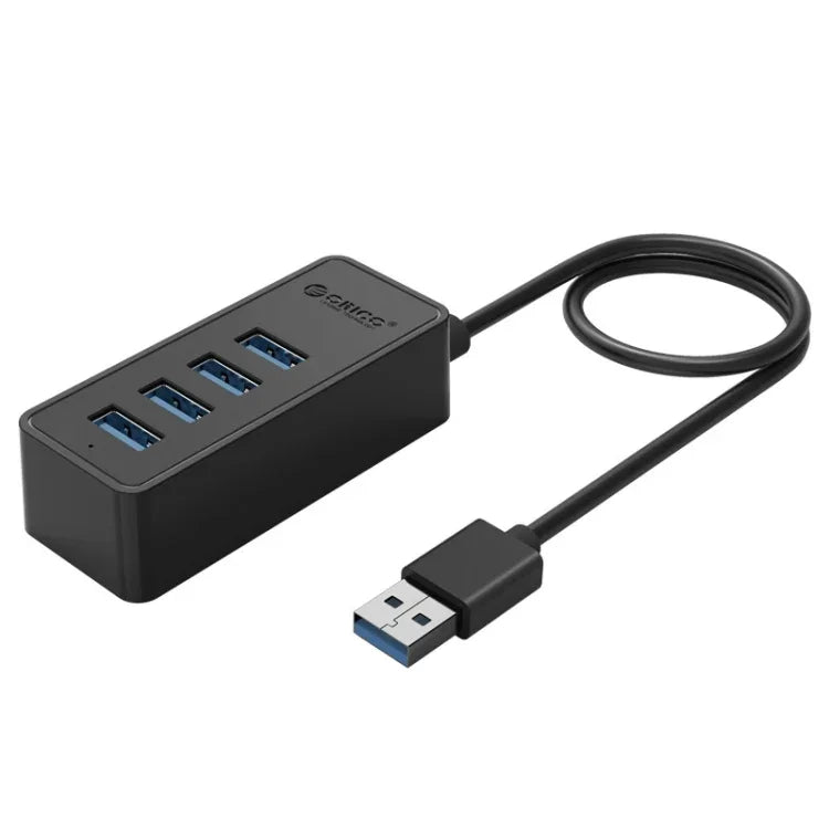 ORICO W5P-U3-30 HUB de bureau USB 3.0 4 ports avec câble Micro USB 30cm alimentation, W5P-U3-30 Noir