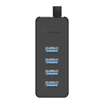 ORICO W5P-U3-30 HUB de bureau USB 3.0 4 ports avec câble Micro USB 30cm alimentation, W5P-U3-30 Noir