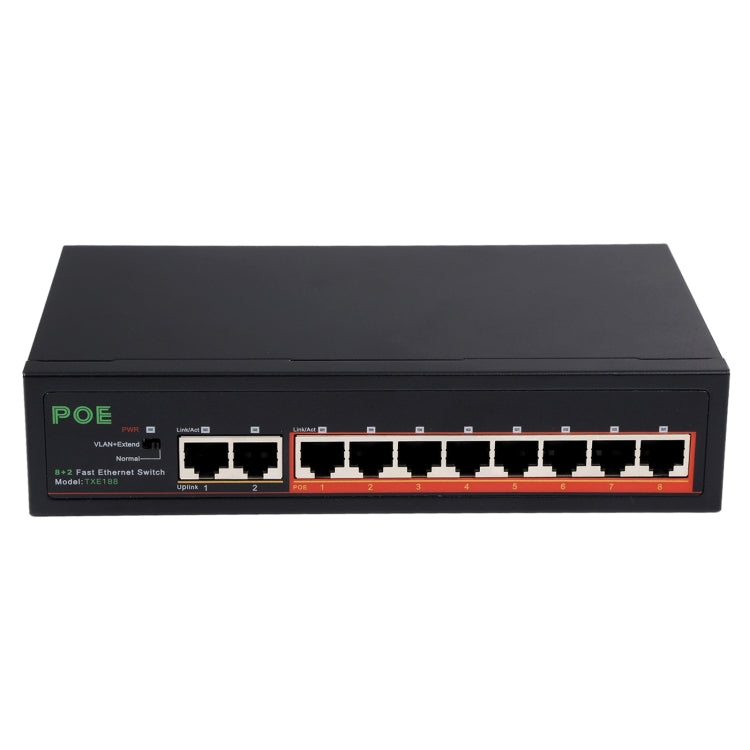 Commutateur POE 8 ports 10/100 Mbps IEEE802.3af Power Over Ethernet pour caméra IP, téléphone VoIP, appareils AP, 8 ports noir