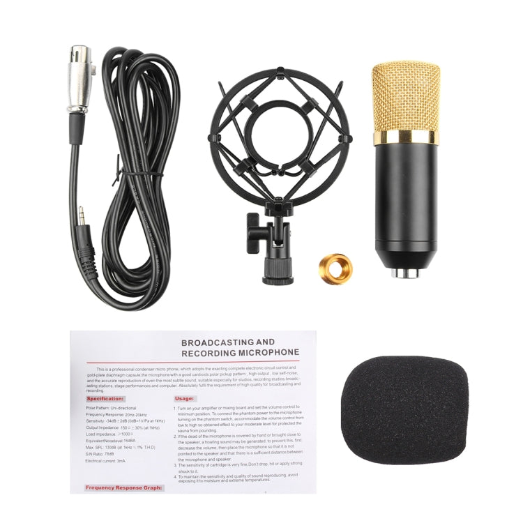 Microphone professionnel à condensateur FIFINE F-700 avec suspension antivibrations pour studio, radio et diffusion en direct, prise casque 3,5 mm, longueur de câble : 2,5 m