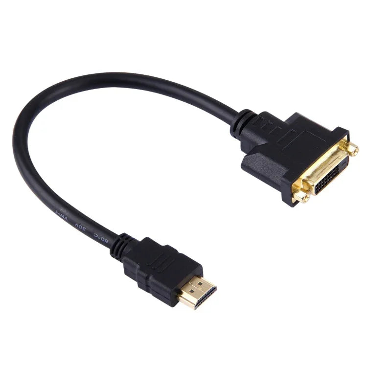 Câble adaptateur HDMI mâle vers DVI femelle 24+1, longueur : 30 cm