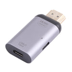 Adaptateur 2 en 1 HDMI mâle 4K 60Hz vers USB-C / Type-C charge + USB-C / Type-C femelle, HDMI