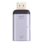 Adaptateur 2 en 1 HDMI mâle 4K 60Hz vers USB-C / Type-C charge + USB-C / Type-C femelle, HDMI