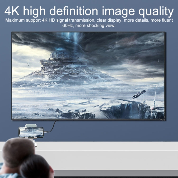 Adaptateur 2 en 1 HDMI mâle 4K 60Hz vers USB-C / Type-C charge + USB-C / Type-C femelle, HDMI