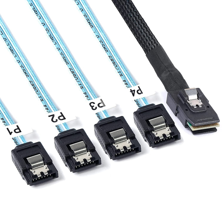 Câble de données Mini SAS (SFF-8087) vers 4 x SATA 7 broches femelle breakout avant 6Gbps, longueur : 50 cm, SFF-8087 (longueur : 50 cm)