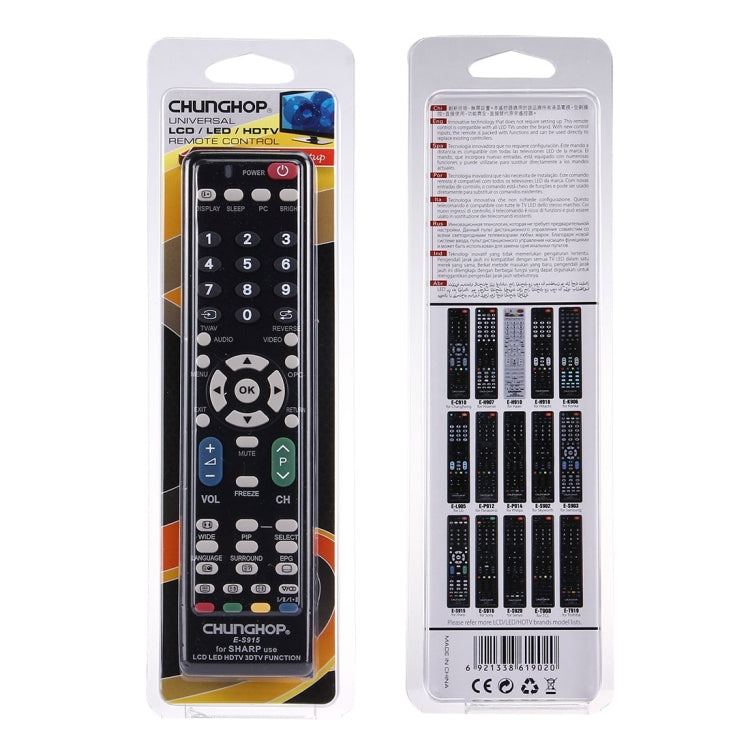 Télécommande universelle CHUNGHOP E-S915 pour SHARP LED TV / LCD TV / HDTV / 3DTV, pour téléviseur SHARP