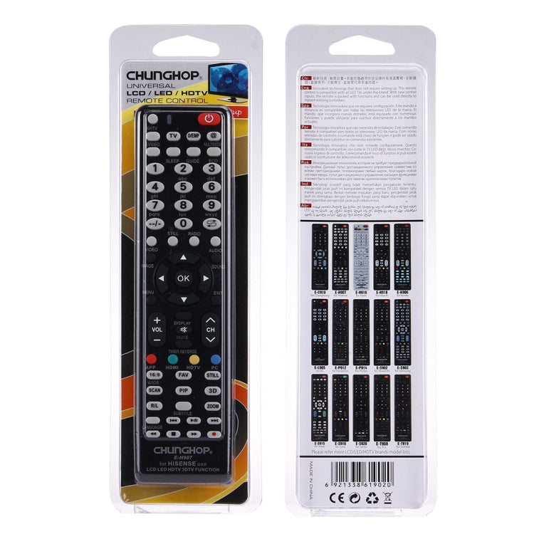 Télécommande universelle CHUNGHOP E-H907 pour HISENSE LED LCD HDTV 3DTV, pour téléviseur HISENSE