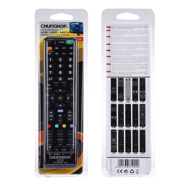 Télécommande universelle CHUNGHOP E-S916 pour SONY LED LCD HDTV 3DTV, pour téléviseur SONY