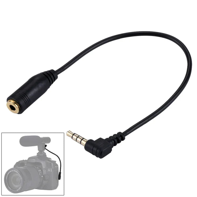 Câble d'extension audio 3,5 mm mâle vers femelle de 20 cm pour casque/microphone (noir)