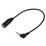 Câble d'extension audio 3,5 mm mâle vers femelle de 20 cm pour casque/microphone (noir)