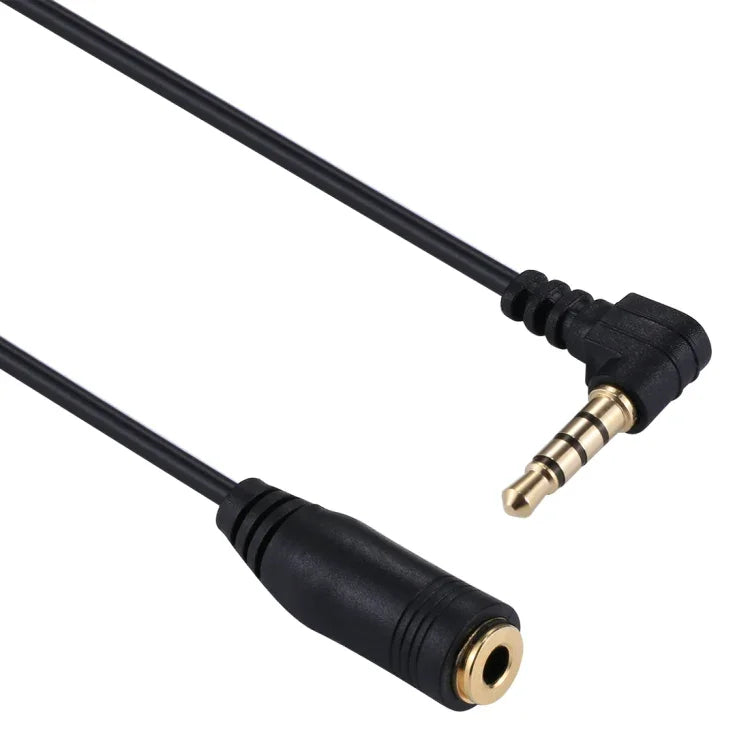 Câble d'extension audio 3,5 mm mâle vers femelle de 20 cm pour casque/microphone (noir)