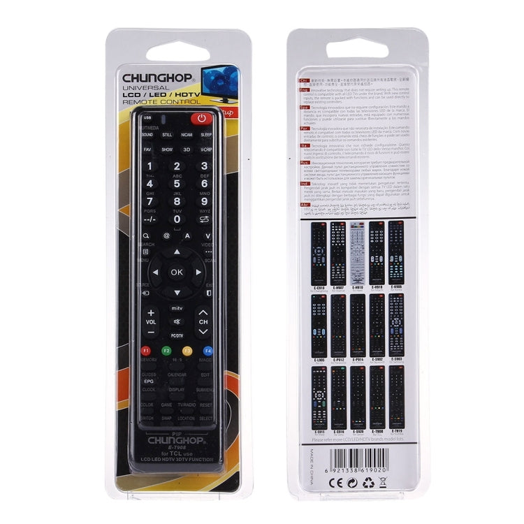 Télécommande universelle CHUNGHOP E-T908 pour TCL LED TV / LCD TV / HDTV / 3DTV, pour téléviseur TCL