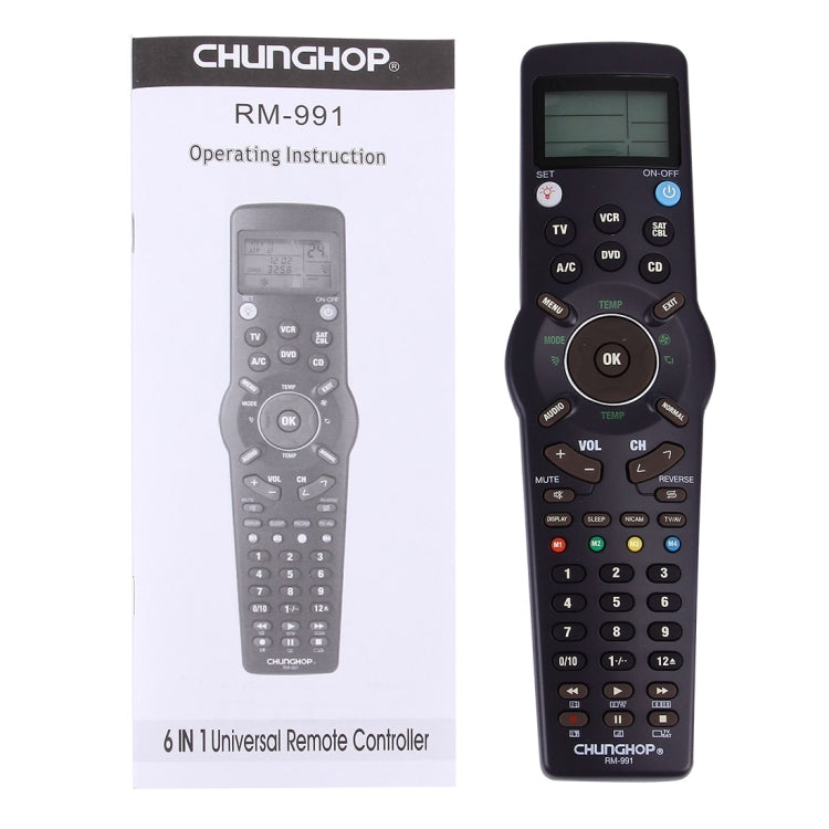 Télécommande LCD universelle CHUNGHOP RM-L991 avec fonction d'apprentissage pour TV VCR SAT CBL DVD CD A/C, RM-L991