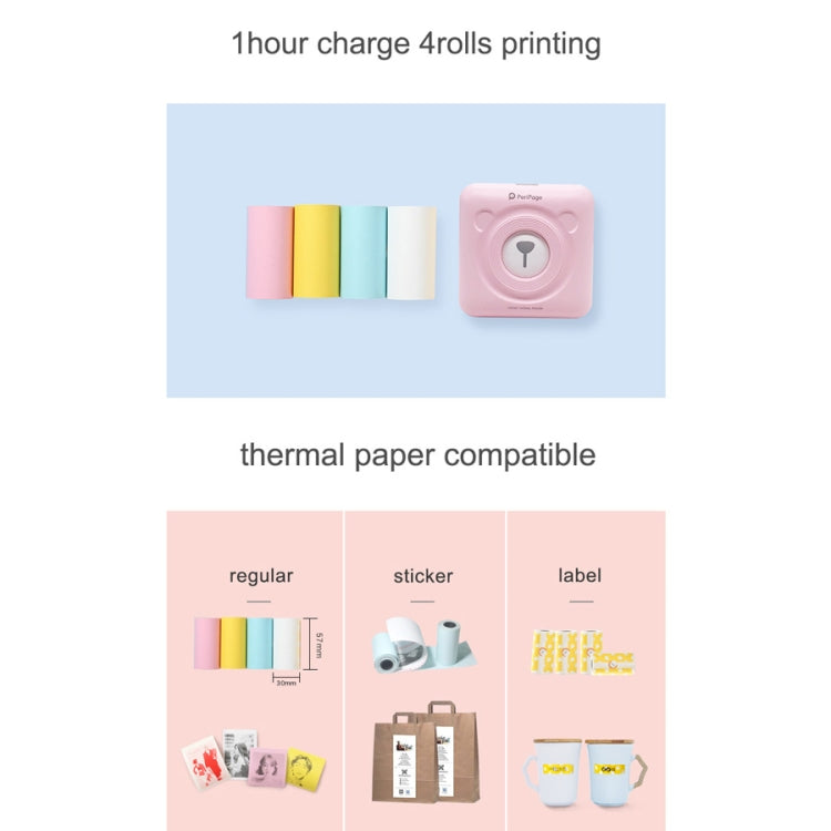 Imprimante thermique Bluetooth de poche portable Peripage A6 sans encre, A6 rose, A6 bleu, A6 blanc