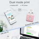Imprimante thermique Bluetooth de poche portable Peripage A6 sans encre, A6 rose, A6 bleu, A6 blanc
