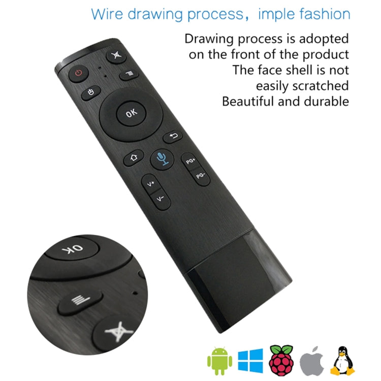 Télécommande souris aérienne universelle Q5 2.4G RF 3D brossée version vocale