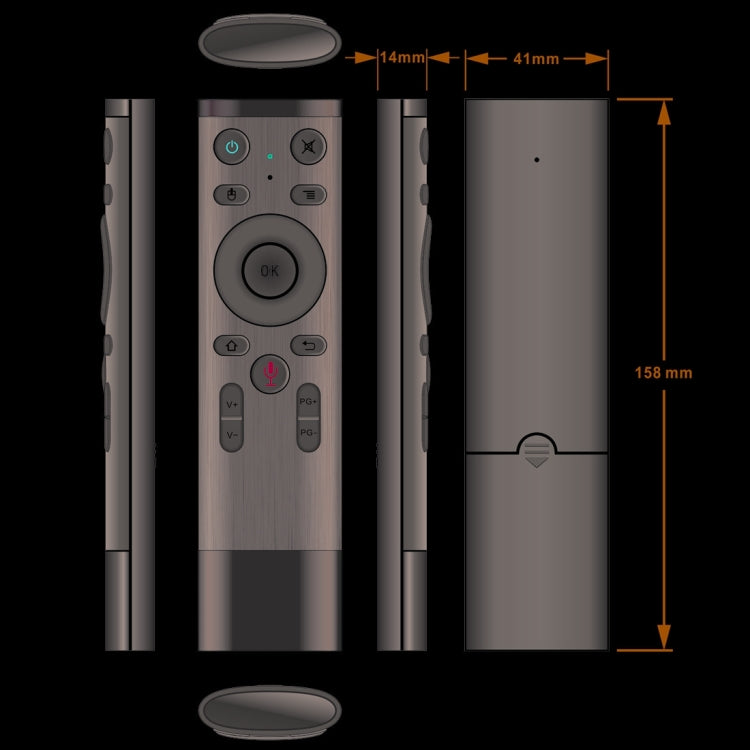 Télécommande souris aérienne universelle Q5 2.4G RF 3D brossée version vocale