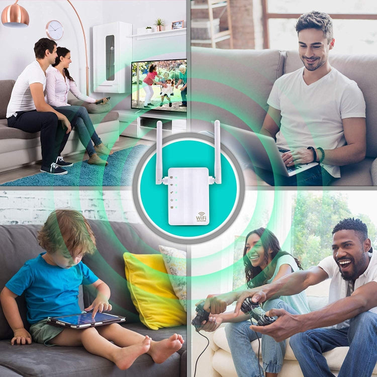 Répéteur WiFi amplificateur de signal 300Mbps Wireless-N avec 2 antennes externes, prise EU, 2 antennes externes (blanc), 2 antennes externes (noir)