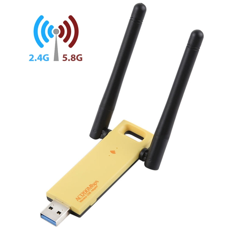 Adaptateur WiFi USB 3.0 double bande AC1200Mbps 2,4 GHz & 5 GHz avec 2 antennes externes, AC1200Mbps USB 3.0