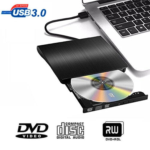 Lecteur DVD-Rw / CD réinscriptible externe mobile USB 3.0 à texture brossée avec ouverture POP-UP, périphérique ODD & HDD externe, DVD à texture brossée (B)