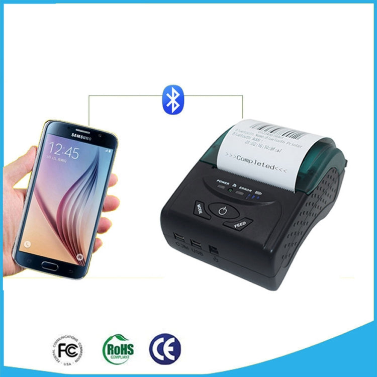 POS-5807 Imprimante Thermique Portable USB 58mm Bluetooth, Taille Max de Papier Thermique Supportée : 57x50mm