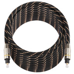 Câble audio optique numérique Toslink mâle à mâle, tête métallique plaquée or, ligne en filet tissé, diamètre extérieur 6,0 mm, longueur : 15 m
