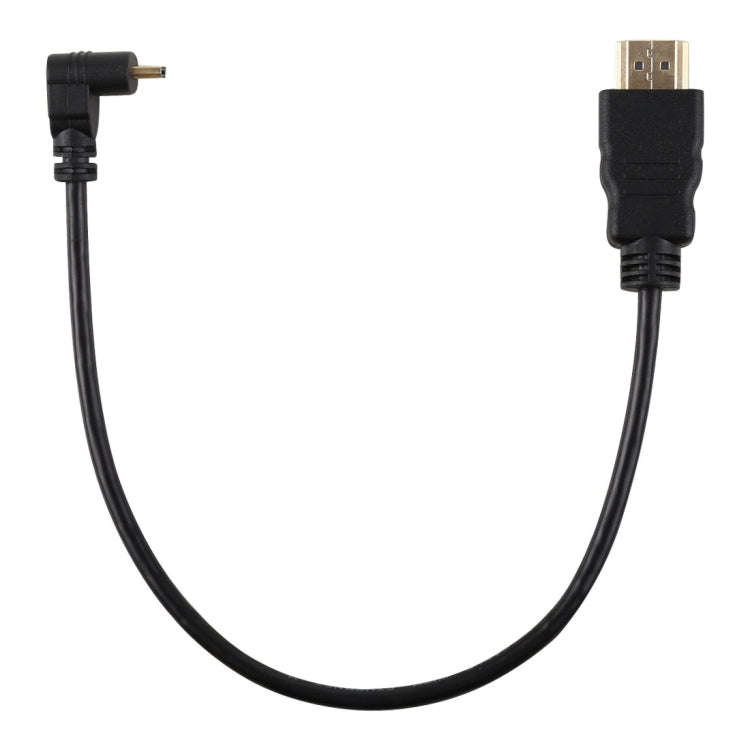 Câble adaptateur HDMI mâle 4K 30 cm vers Micro HDMI mâle à angle droit, connecteur plaqué or, 30 cm angle droit