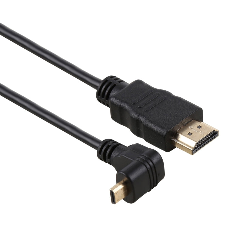 Câble adaptateur HDMI mâle 4K 30 cm vers Micro HDMI mâle à angle inversé, connecteur plaqué or, 30 cm angle inversé