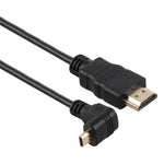 Câble adaptateur HDMI mâle 4K 30 cm vers Micro HDMI mâle à angle inversé, connecteur plaqué or, 30 cm angle inversé