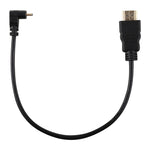 Câble adaptateur HDMI mâle 4K 30 cm vers Micro HDMI mâle à angle inversé, connecteur plaqué or, 30 cm angle inversé