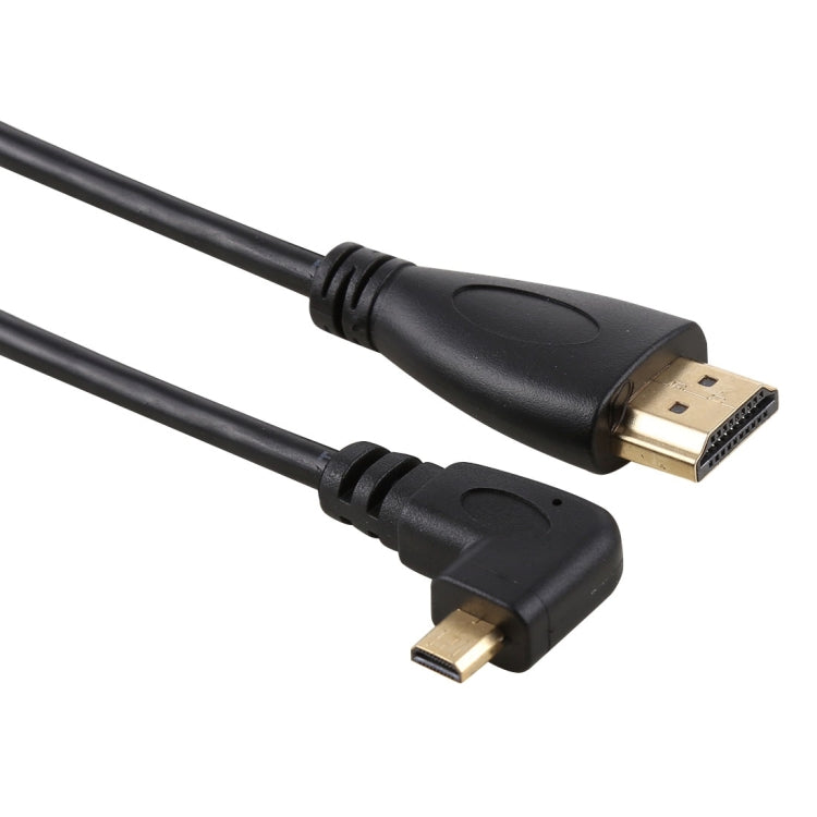 Câble adaptateur HDMI mâle 4K 50 cm vers Micro HDMI mâle à angle droit, connecteur plaqué or, 50 cm angle droit