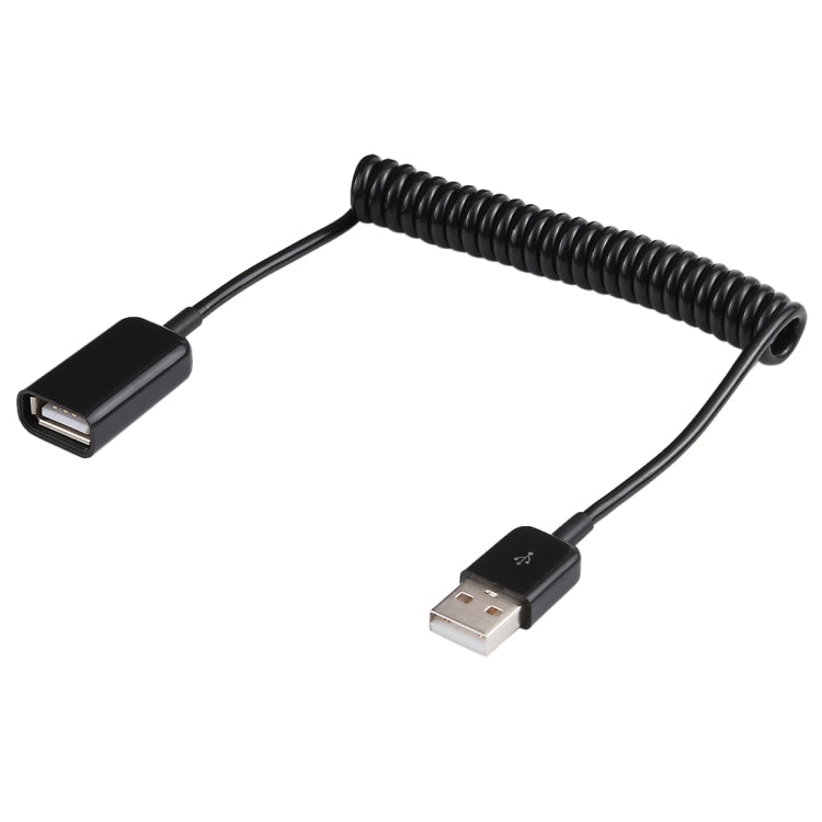 Câble USB-A mâle vers USB-A femelle en spirale ressort, AM vers AF, Longueur : 1,0 m