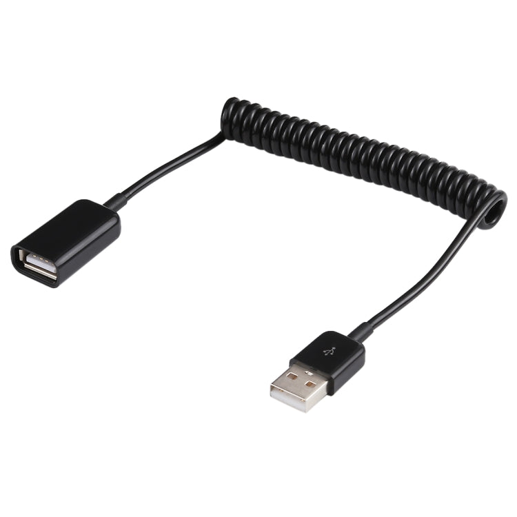 Câble USB-A mâle vers USB-A femelle en spirale ressort, AM vers AF, Longueur : 1,0 m