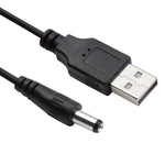 Câble enroulé à ressort USB vers DC 5.5mm, AM vers DC 5.5mm, longueur : 1.5m