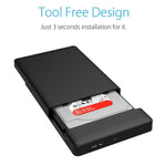 Boîtier de disque dur externe ORICO 2588US3 USB3.0 pour HDD / SSD SATA 2.5 pouces 9.5mm pour PC portable