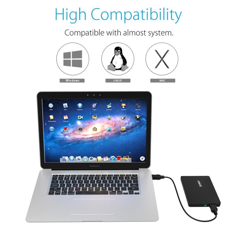 Boîtier de disque dur externe ORICO 2588US3 USB3.0 pour HDD / SSD SATA 2.5 pouces 9.5mm pour PC portable