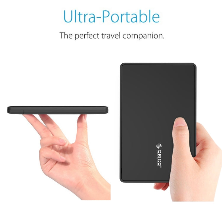 Boîtier de disque dur externe ORICO 2588US3 USB3.0 pour HDD / SSD SATA 2.5 pouces 9.5mm pour PC portable