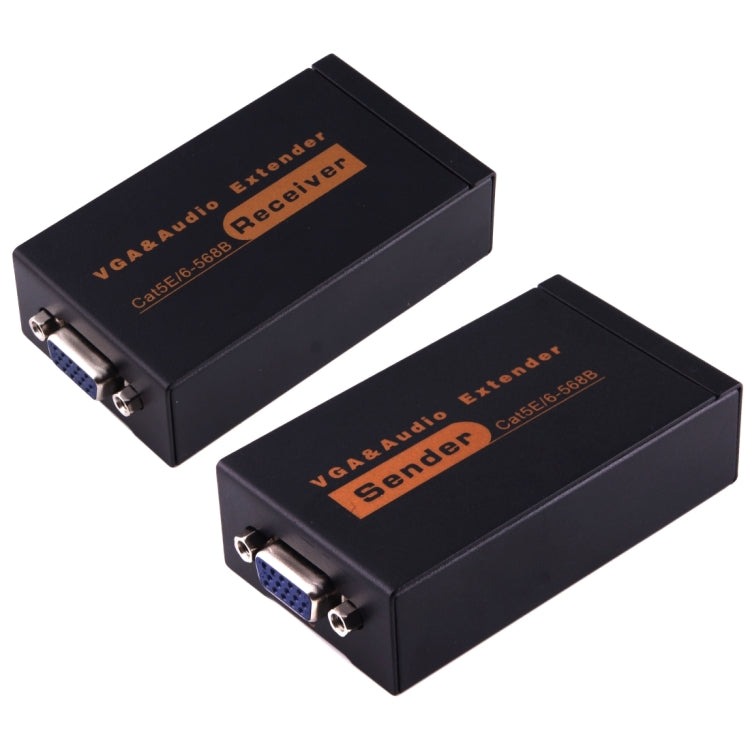 Extendeur VGA & audio 1920x1440 HD 100m câble réseau Cat5e / 6-568B émetteur récepteur adaptateur, distance de transmission : 100m