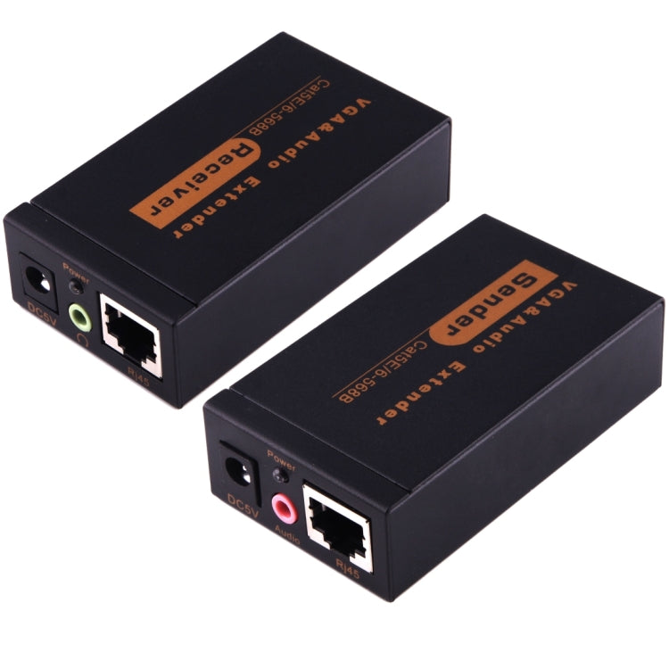Extendeur VGA & audio 1920x1440 HD 100m câble réseau Cat5e / 6-568B émetteur récepteur adaptateur, distance de transmission : 100m