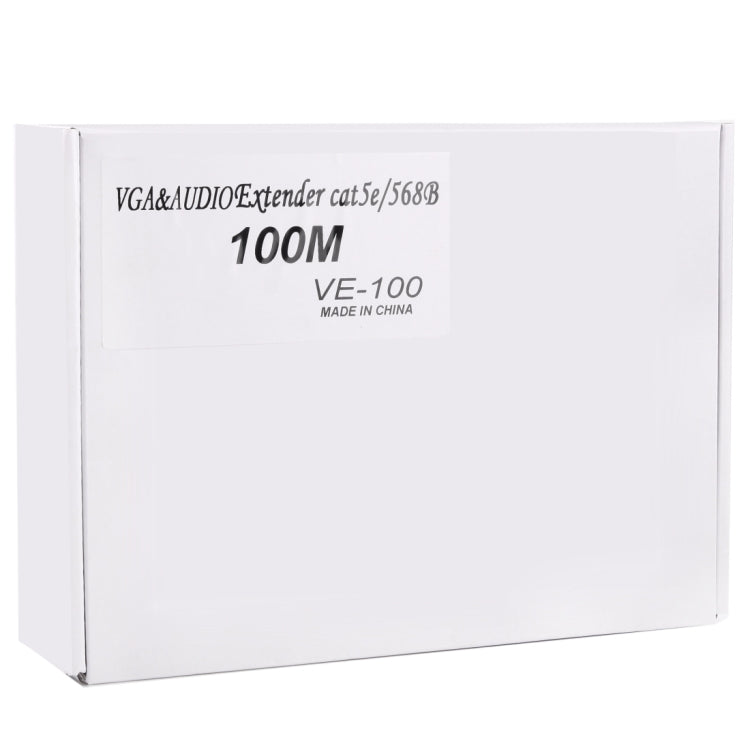 Extendeur VGA & audio 1920x1440 HD 100m câble réseau Cat5e / 6-568B émetteur récepteur adaptateur, distance de transmission : 100m