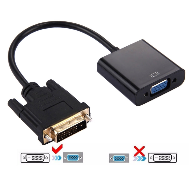 Adaptateur convertisseur DVI-D 24+1 broches mâle vers VGA 15 broches HDTV, DVI-D 24+1 broches