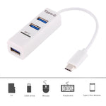 Hub combo 2 en 1 USB 3.1 USB-C / Type-C vers USB 2.0 3 ports + lecteur de carte TF, 3 ports USB + carte TF
