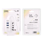 Hub combo 2 en 1 USB 3.1 USB-C / Type-C vers USB 2.0 3 ports + lecteur de carte TF, 3 ports USB + carte TF