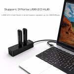 Hub combo 2 en 1 USB 3.1 USB-C / Type-C vers USB 2.0 3 ports + lecteur de carte TF, 3 ports USB + carte TF
