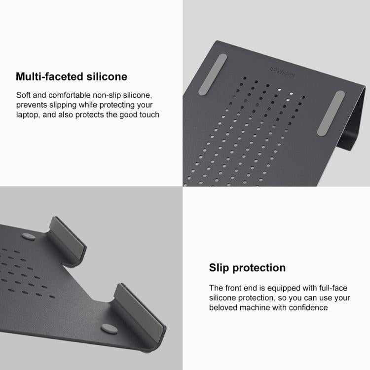 Support de Refroidissement en Aluminium pour Ordinateur Portable, Compatible avec Mac Air, Mac Pro, iPad et Autres Ordinateurs Portables de 11 à 17 Pouces, Support en Aluminium Argent, Support en Aluminium Gris, Support en Aluminium Or