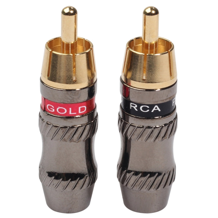 REXLIS TR026 2 Pièces Adaptateur Jack Audio RCA Mâle Plaqué Or pour Câble Audio & Vidéo DIY, RCA Mâle