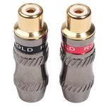 REXLIS TR026-1 2 Pièces Adaptateur Jack Audio RCA Femelle Plaqué Or pour Câble Audio & Vidéo DIY, RCA Femelle