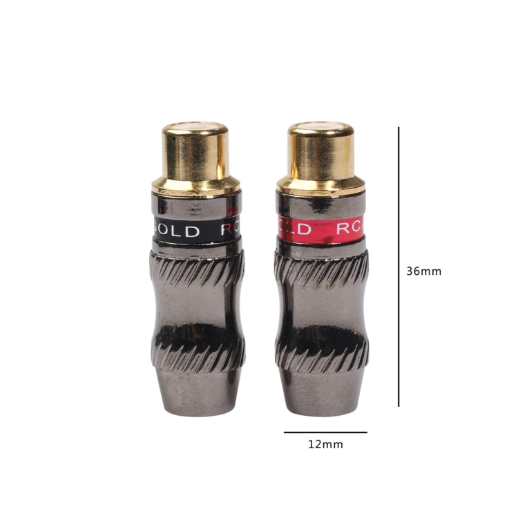 REXLIS TR026-1 2 Pièces Adaptateur Jack Audio RCA Femelle Plaqué Or pour Câble Audio & Vidéo DIY, RCA Femelle